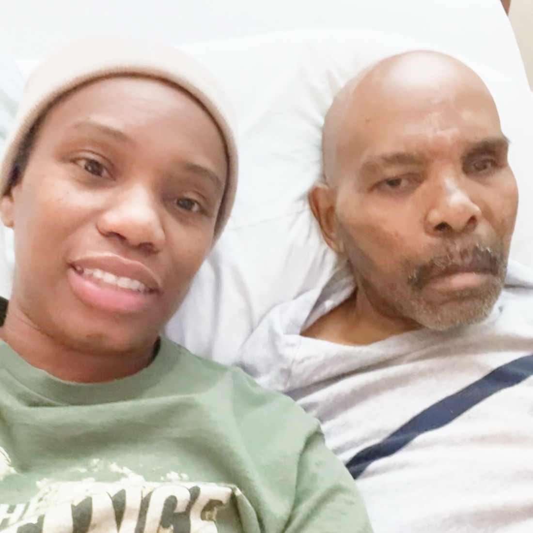 Lakeisha with her father Lauman at home
